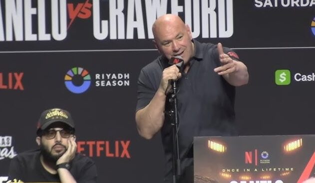 Dana White Explodes at Reporter During Canelo vs. Crawford Press Event