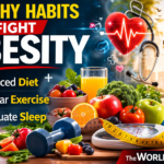 Healthy lifestyle with balanced diet and exercise helping prevent obesity and heart disease