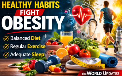 Healthy lifestyle with balanced diet and exercise helping prevent obesity and heart disease