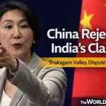 China and India geopolitical dispute over Shaksgam Valley in the Kashmir region highlighted on Himalayan map