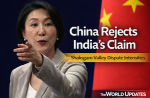 China and India geopolitical dispute over Shaksgam Valley in the Kashmir region highlighted on Himalayan map