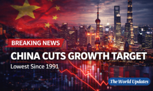 China lowers economic growth target during major political meetings in Beijing