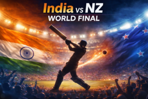 India and New Zealand cricket teams facing off in the T20 World Cup final at Narendra Modi Stadium Ahmedabad