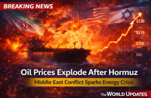 Oil tanker in Strait of Hormuz amid rising global oil prices and Middle East conflict