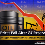 Oil tanker in Strait of Hormuz with global oil price chart as G7 considers releasing emergency reserves