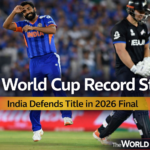 Cricket player celebrating during T20 World Cup 2026 highlighting record-breaking tournament statistics